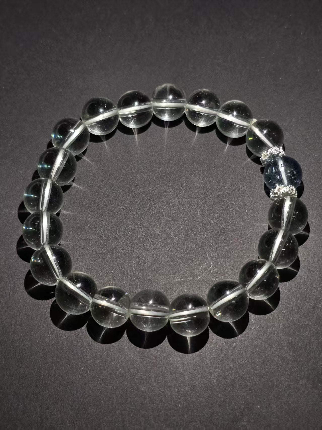 White crystal blue quartz bracelet