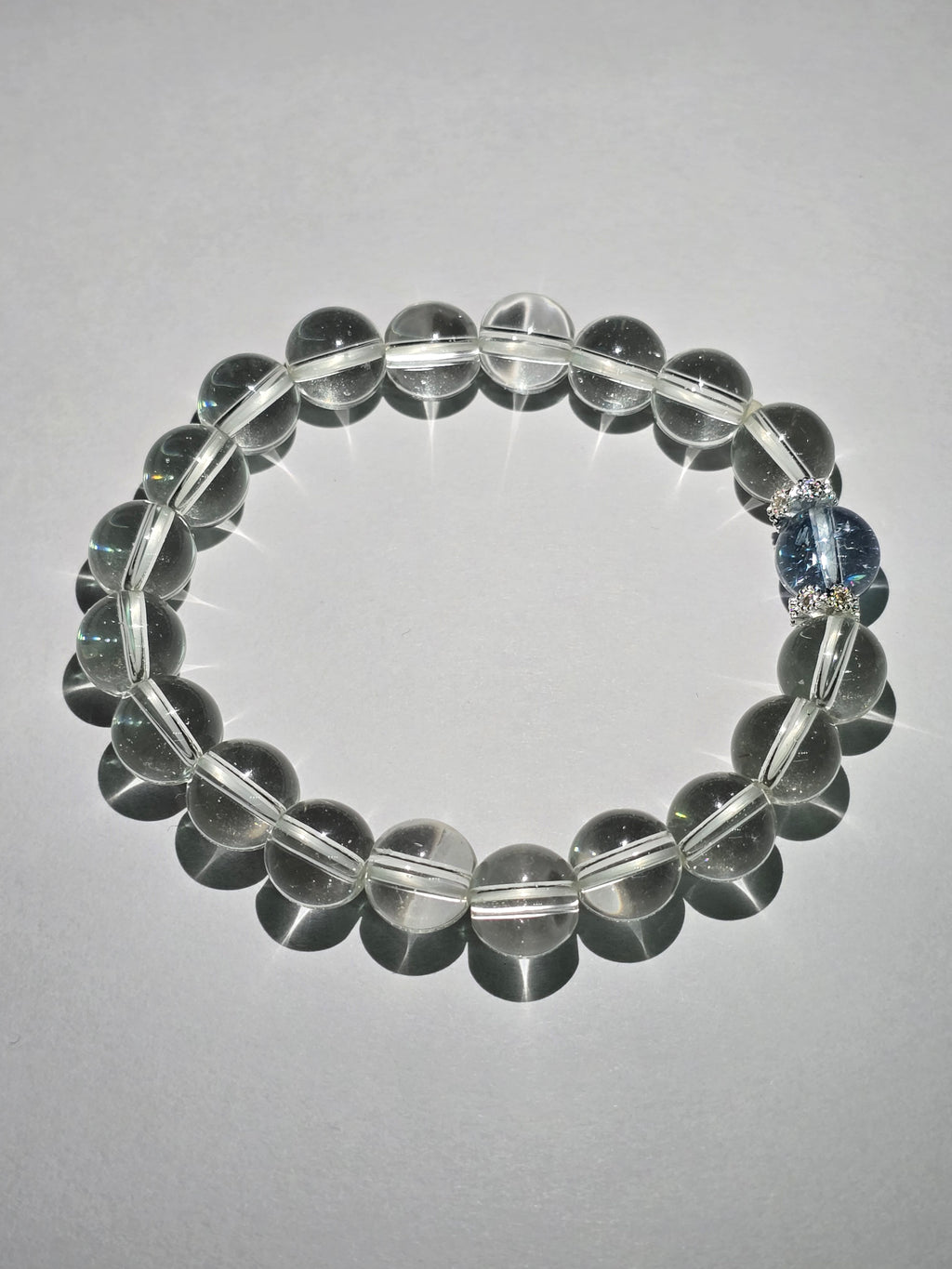 White crystal blue quartz bracelet