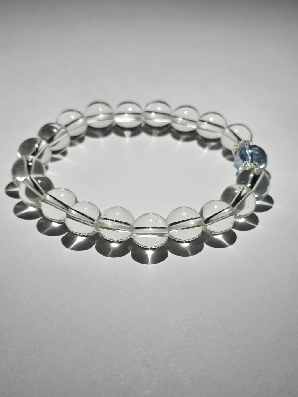 White crystal blue quartz bracelet