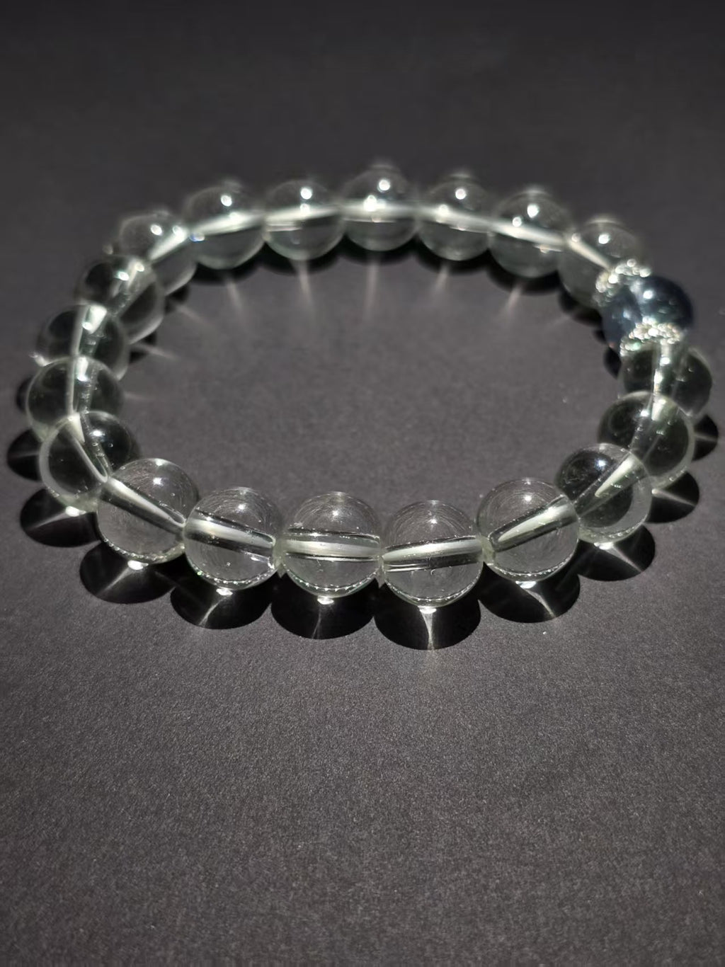 White crystal blue quartz bracelet